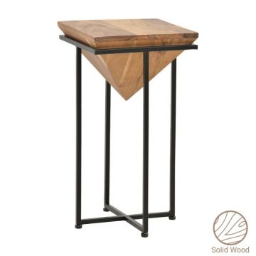 Masuta laterala Miles lemn masiv de acacia, culoarea nuc - negru 29x29x54cm Masuta laterala Miles lemn masiv de acacia, culoarea nuc - negru 29x29x54cm