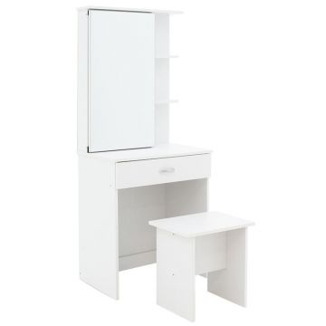 Masuta de toaleta cu oglinda Zelia culoarea alba Masuta de toaleta cu oglinda Zelia culoarea alba